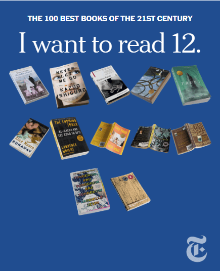 NYT’s 100 Best Books of the 21st Century: What I’m Adding to my&nbsp;TBR